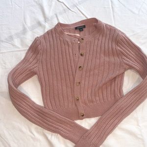 wild fable pink ribbed cropped cardigan - JM